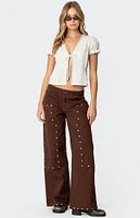 Edikted Studded Low Rise Carpenter Jeans