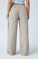 Khaki Wide Leg Track Pants