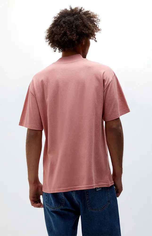 Pink Beck Mock Neck T-Shirt