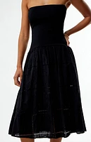 WEWOREWHAT Ribbed Cotton Midi Dress