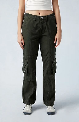 Pacsun Army Green Mid Rise Vintage Bootcut Pants