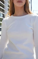 John Galt White Tori Basic Long Sleeve Top