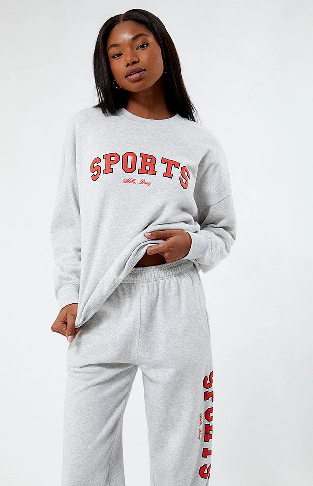 HELLO, DAISY Sports Crew Neck Sweatshirt