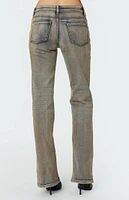 Edikted Boot Cut Low Rise Mud Washed Jeans