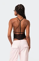 Edikted Alva Open Back Sheer Mesh Bodysuit