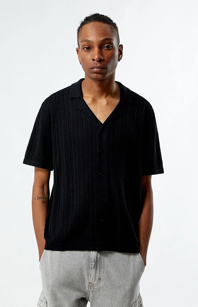 PacSun Black Cropped Knit Shirt