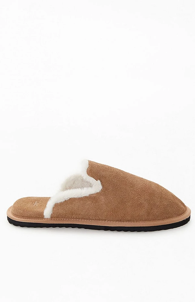 LUSSO CLOUD Tan Draper Suede Slippers