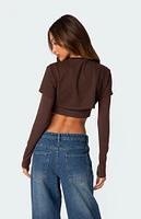 Edikted Vick Layered Cropped T-Shirt