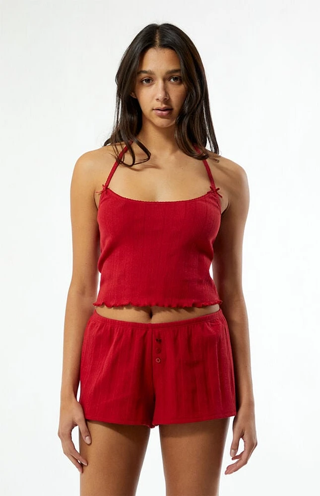 Est. PAC 1980 Hazel Pointelle Halter Tank Top