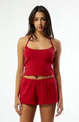 Est. PAC 1980 Hazel Pointelle Halter Tank Top