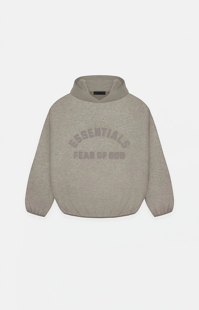 Kids Fear of God Essentials Dust Heather Grey Nylon Fleece Hoodie