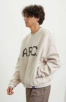 A.R.C. Oatmeal Vintage Wash Heavyweight Fleece Crew Neck Sweatshirt