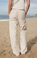 John Galt Pink Gingham Anastasia Tie Pants