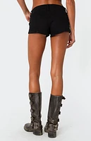 Edikted Margie Low Rise Denim Micro Shorts