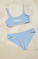 PacSun Light Blue California Bikini Top & Bottom Set