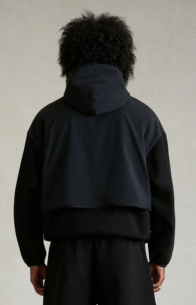Fear of God Essentials Black Nylon Fleece Hooded Sweatshirt