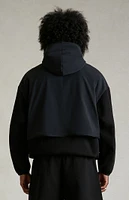 Fear of God Essentials Black Nylon Fleece Hooded Sweatshirt