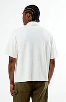 Pacsun Cream Bran Short Sleeve Textured Shirt