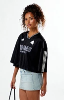 adidas Black Tiro Q2 Oversized Cropped T-Shirt