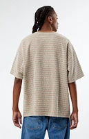 PacSun Brown Oversized Terry Striped T-Shirt