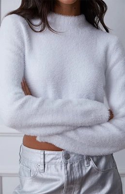 Snowfall Fuzzy Cropped Sweater