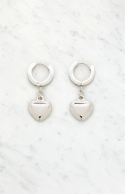 LA Hearts 14K Silver Gold Plated Heart Drop Earrings