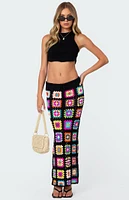 Edikted Patchwork Crochet Maxi Skirt