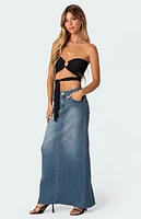 Edikted Zia Ribbed Ring Tie Crop Top