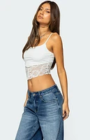 Edikted Mylah Lacey Asymmetric Tank Top