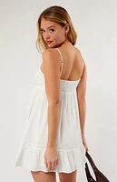 LA Hearts Trim V-Neck Babydoll Dress