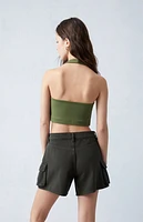 Pacsun Green Mid Rise Cargo Shorts