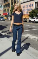 John Galt Navy Gina Cinched Top