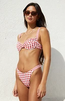 PacSun Red Gingham Elise Ruffle Underwire Bralette Bikini Top