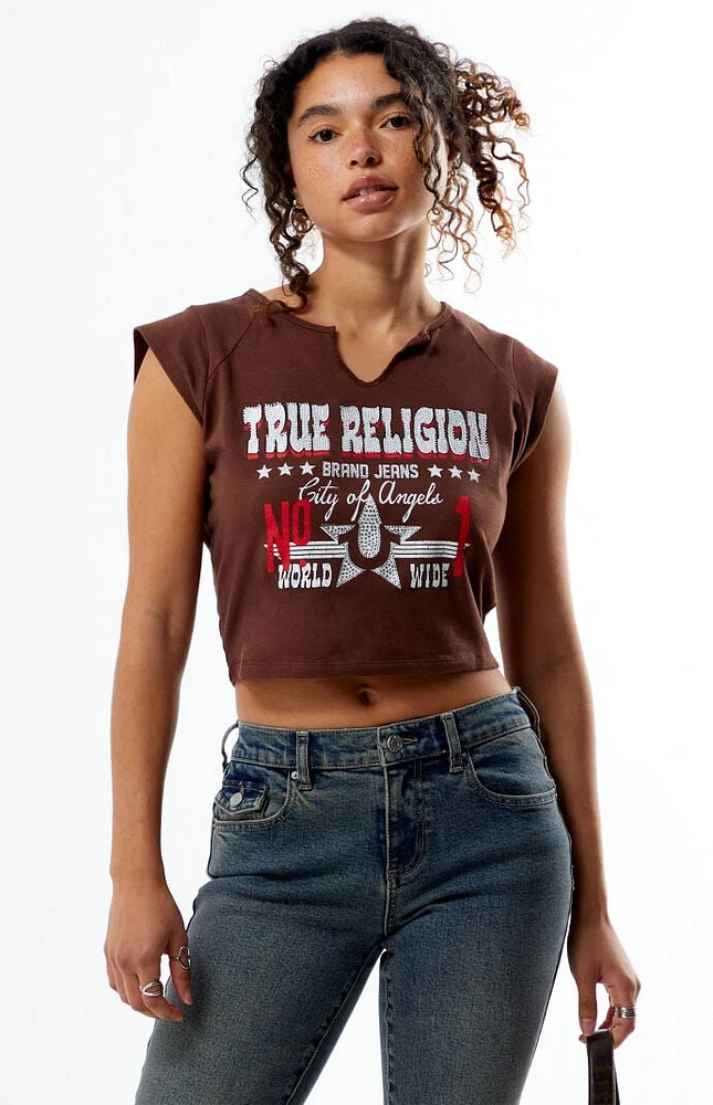 True Religion Crystal Western Ribbed Top