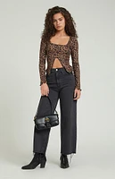 PacSun Nora Black Cropped Wide Leg Jeans