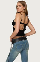 Edikted Strappy Sheer Mesh Cupped Top