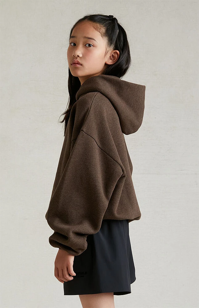 Kids Fear of God Essentials Heathery Wood Hoodie