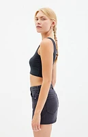 PacSun Bella Black Denim Mini Skirt