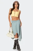 Edikted Button Front Cropped Eyelet Corset