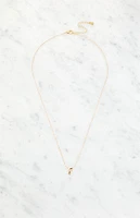 LA Hearts F Initial 14K Gold Plated Necklace