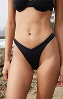 Amor y Besos Black Palma V High Cut Bikini Bottom
