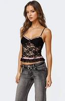 Edikted Ellen Sheer Lace Bra Top