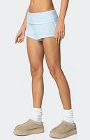 Edikted Lucilla Fold Over Ribbed Shorts