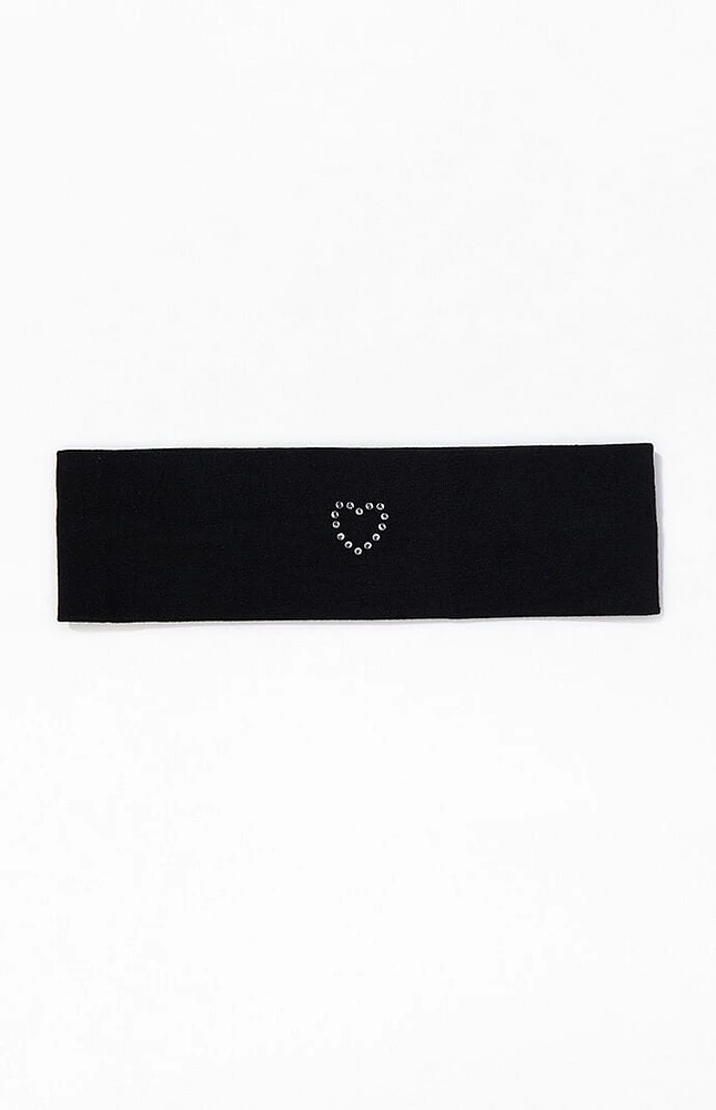 PacSun Rhinestone Heart Cloth Headband