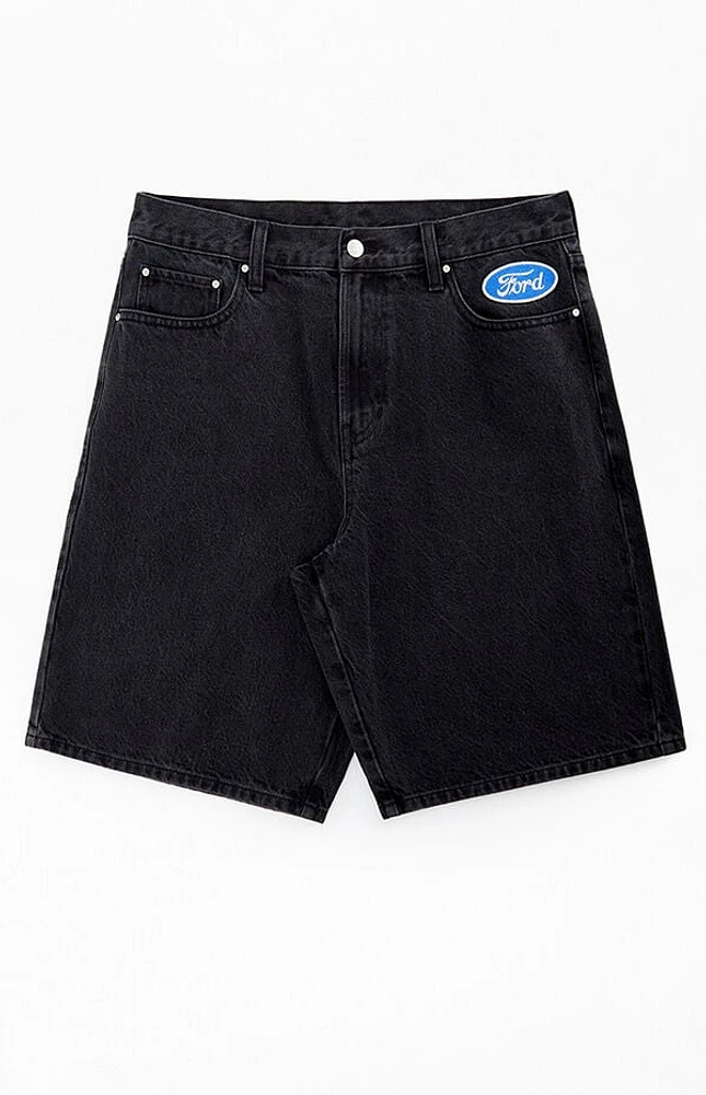 FORD Black Baggy Denim Shorts