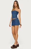 Edikted Camelia Strapless Denim Corset