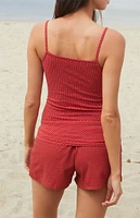 John Galt Red Polka Dot Archie Tank Top