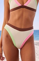 ONEONE Colorblock Gwyneth High Cut Bikini Bottom