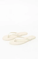 TKEES Women's Cream Solids Sandals