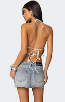 Edikted Nyx Backless Sheer Lace Top